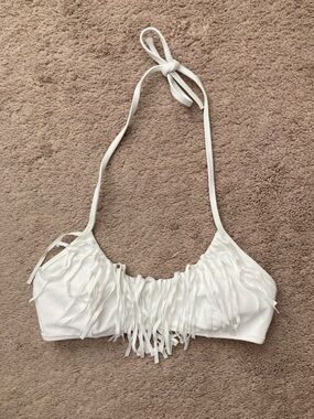 Victoria’s Secret white fringe bikini top size XS